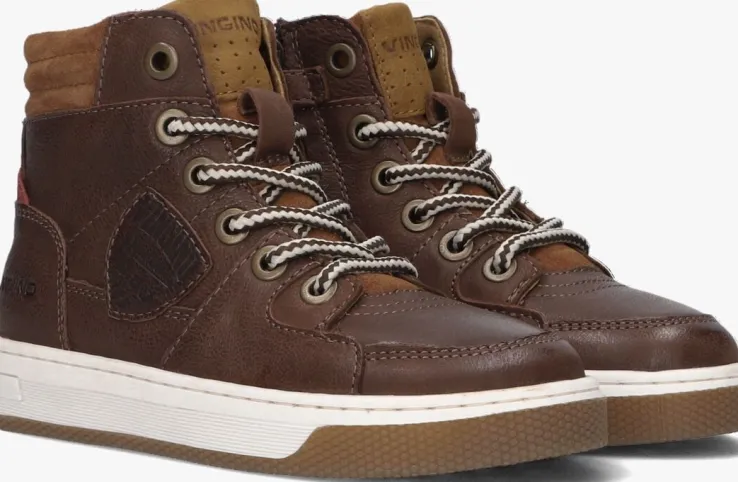 bruine vingino hoge sneakers sil mid