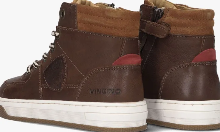 bruine vingino hoge sneakers sil mid