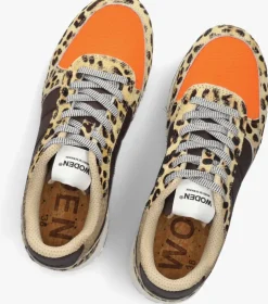 bruine woden lage sneakers ronja cowhair