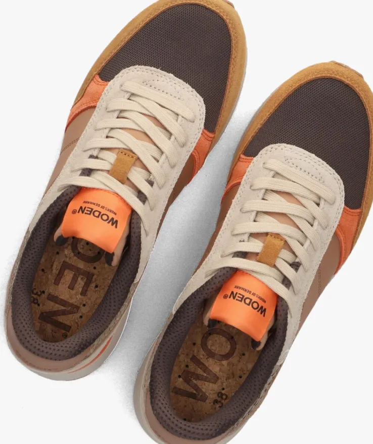 bruine woden lage sneakers ronja