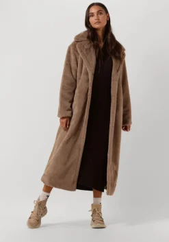 bruine y.a.s. midi jurk yasmavi ls knit midi zipper dress