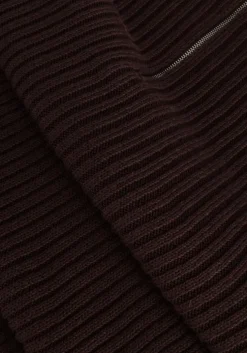 bruine y.a.s. midi jurk yasmavi ls knit midi zipper dress