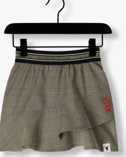 camel alix mini minirok check ruffle skirt