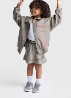 camel alix mini minirok check ruffle skirt