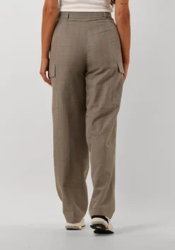 camel alix the label cargobroeken ladies woven check cargo pants