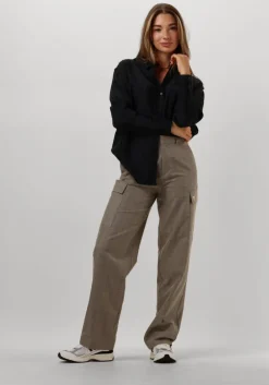 camel alix the label cargobroeken ladies woven check cargo pants
