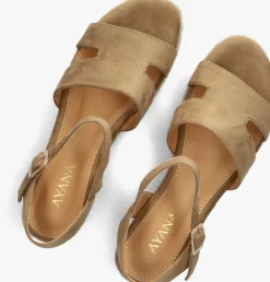 camel ayana sandalen met hak 0047