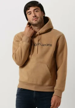 camel calvin klein sweater heavy double face hoodie