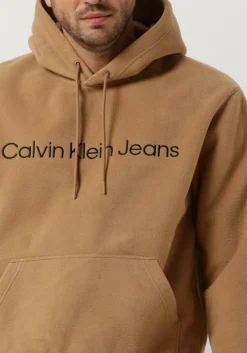 camel calvin klein sweater heavy double face hoodie