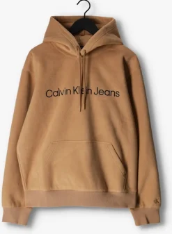 camel calvin klein sweater heavy double face hoodie