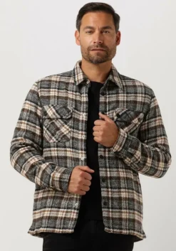 camel colourful rebel overshirt jack check overshirt