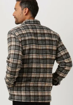 camel colourful rebel overshirt jack check overshirt
