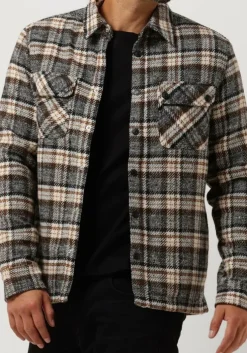 camel colourful rebel overshirt jack check overshirt