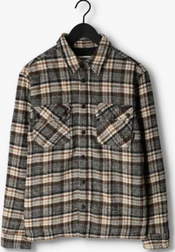 camel colourful rebel overshirt jack check overshirt
