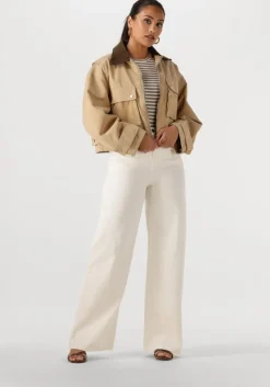 camel neo noir leren jas rivera canvas boxy jacket