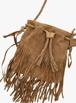 camel rylee + cru crossbodytassen fringe crossbody purse saddle