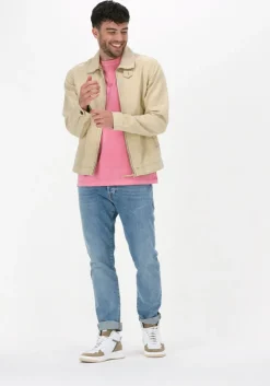 camel scotch & soda jack short garment-dyed cotton-linen jacket