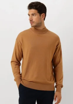 camel scotch & soda trui dropped shoulder mock neck pullover