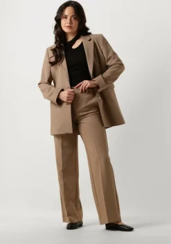 camel selected femme pantalon slfrita mw wide pant camel mlg n