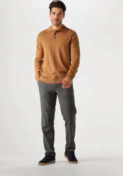 camel selected homme trui slhtray ls knit merino polo