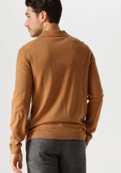 camel selected homme trui slhtray ls knit merino polo