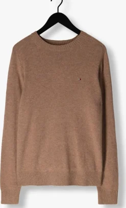 camel tommy hilfiger trui lambswool crew neck