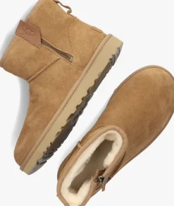camel ugg vachtlaarzen classic mini bailey zip