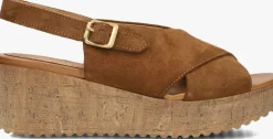 cognac ayana sandalen met hak 722031