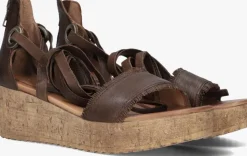 cognac ayana sandalen met hak 722007