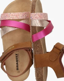 cognac braqeez platte sandalen sammy spain