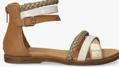 cognac bullboxer platte sandalen alm013f1s