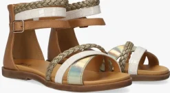 cognac bullboxer platte sandalen alm013f1s