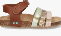 cognac bunniesjr platte sandalen babs beach