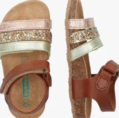 cognac bunniesjr platte sandalen babs beach