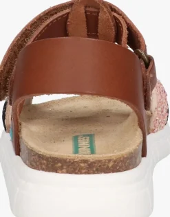 cognac bunniesjr platte sandalen brenda beach