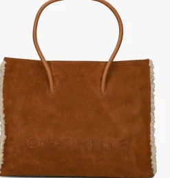 cognac coccinelle handtas myrtha eco shea