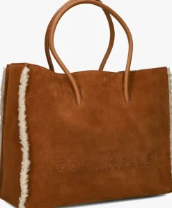 cognac coccinelle handtas myrtha eco shea