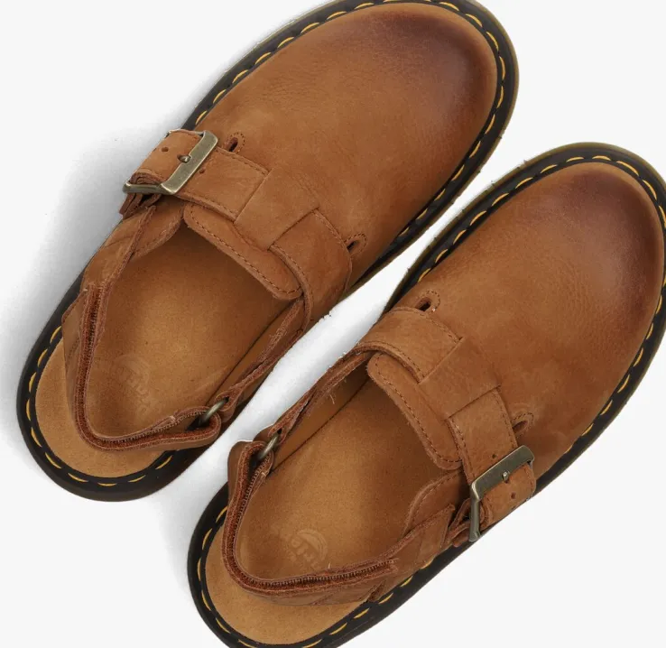 cognac dr martens platte sandalen jorge ii