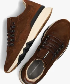 cognac floris van bommel lage sneakers sfm-10135 de zager