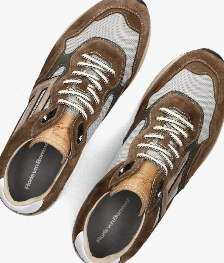 cognac floris van bommel lage sneakers sfm-10153 de runner