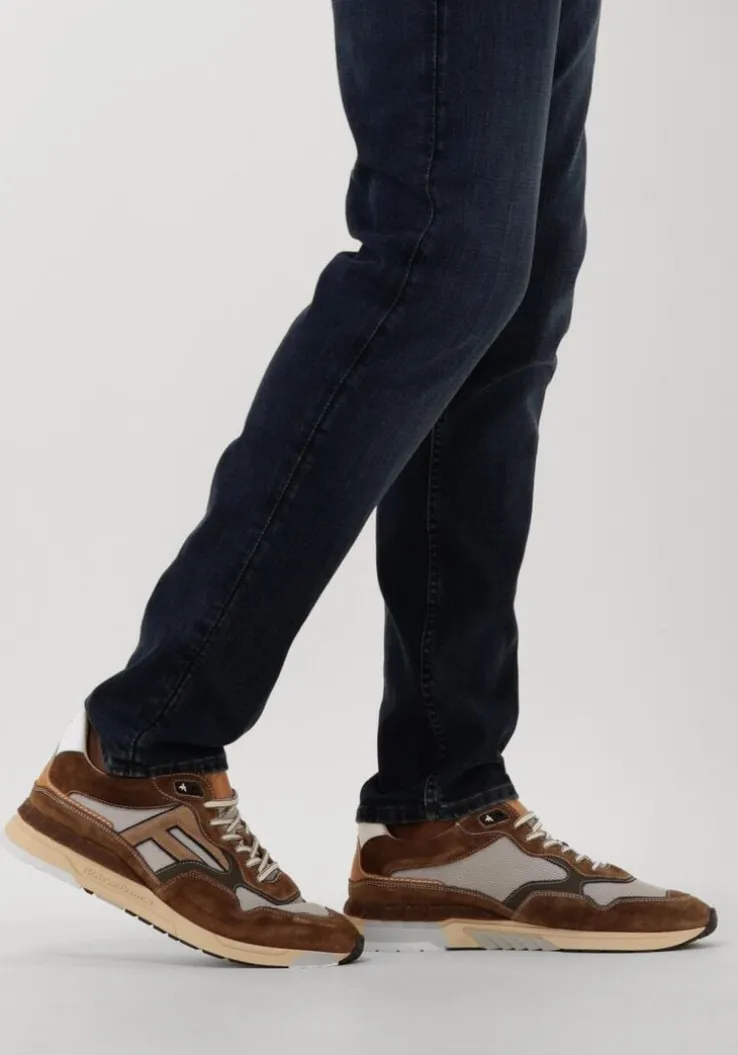cognac floris van bommel lage sneakers sfm-10153 de runner