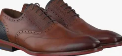 cognac floris van bommel nette schoenen sfm-30229