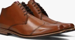 cognac floris van bommel nette schoenen sfm-50007