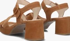 cognac gabor sandalen met hak 953