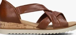 cognac gabor sandalen met hak 782