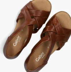cognac gabor sandalen met hak 782