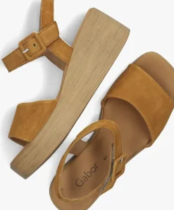 cognac gabor sandalen met hak 531