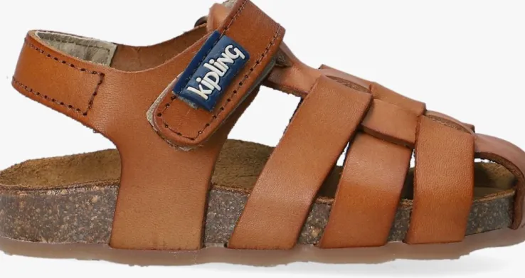 cognac kipling platte sandalen fidel