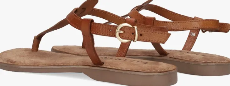 cognac lazamani platte sandalen 75.618