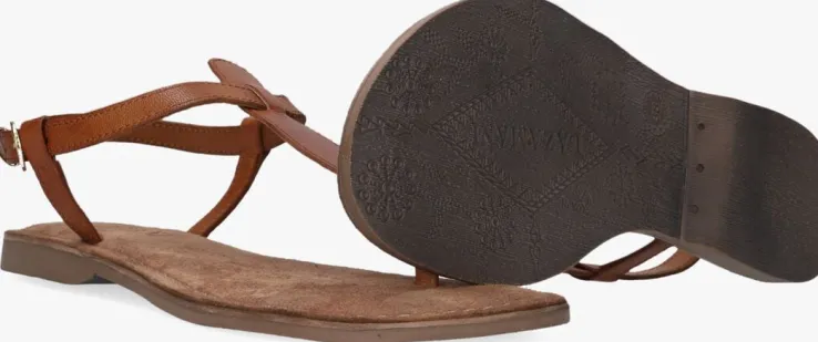 cognac lazamani platte sandalen 75.618